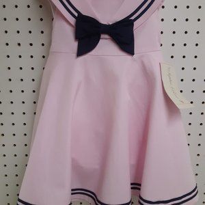 Toddler Pink Sleevless Sailor Dress 2Pc